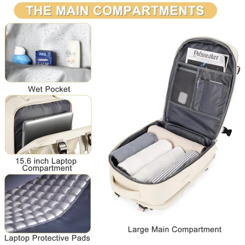 Zontrend™ AeroPack Flight-Approved Travel Backpack – Waterproof Smart Carry-On Laptop Bag.
