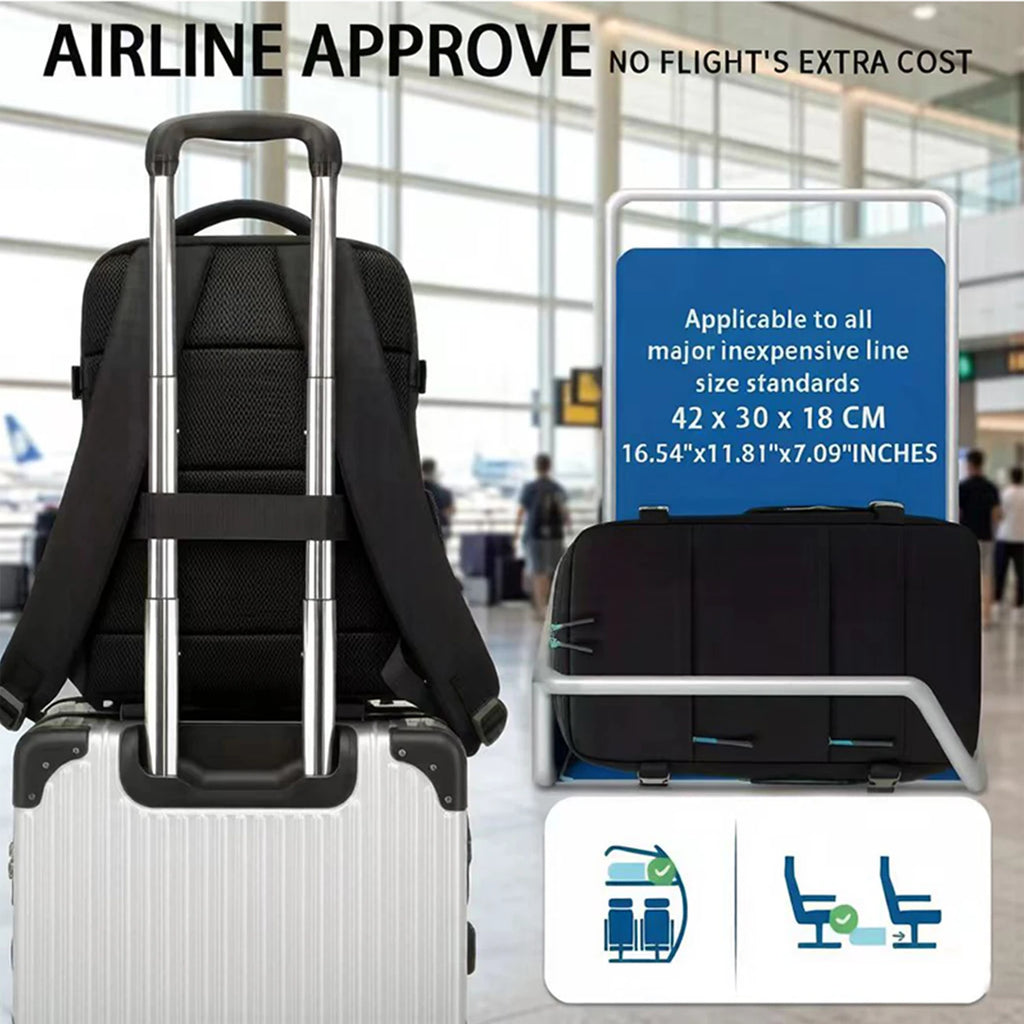 Zontrend™ AeroPack Flight-Approved Travel Backpack – Waterproof Smart Carry-On Laptop Bag.