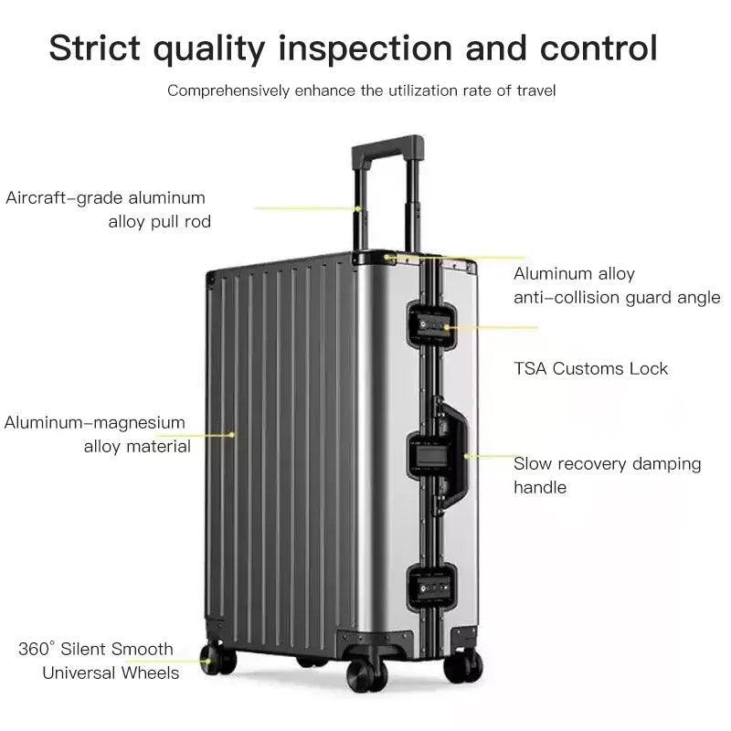The Aviator 2026: All-Alluminum Magnesium Alloy Luxury Suitcase.